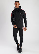 Load image into Gallery viewer, GK Lombardi Poly Zip Through Tracksuit Top - Black/Red
